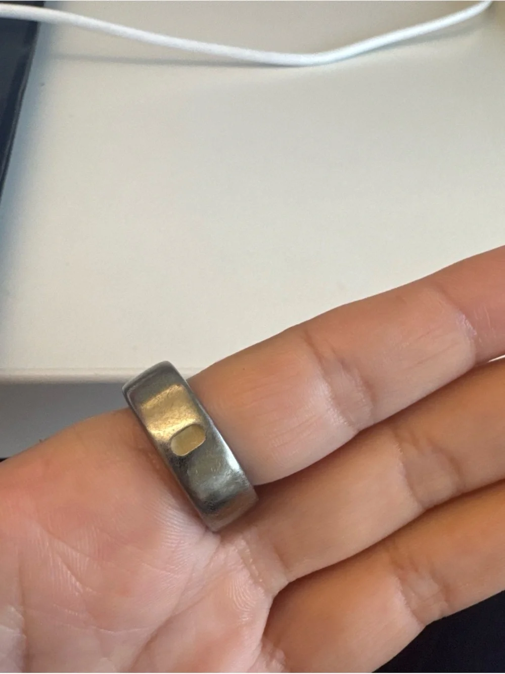 Oura Ring — Brushed Gold Exterior with Black Interior